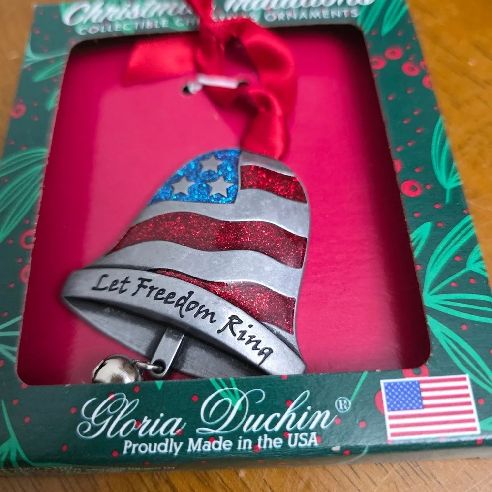 Gloria Duchin Let Freedom Ring‎ Bell Christmas Ornament Collectible USA Made